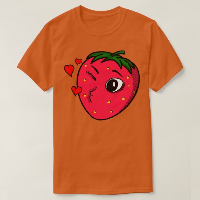 T-shirt Cute fraise Art Retro toit Fruit (Design devant)