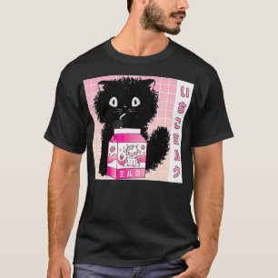 T-shirt Cute fraise Lait Chat Kawaii Vache Esthétique