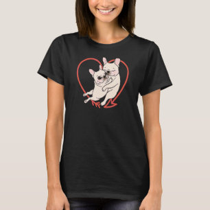T-shirt Cute Frenchie Accrocher Coeur Français Bulldog Mam