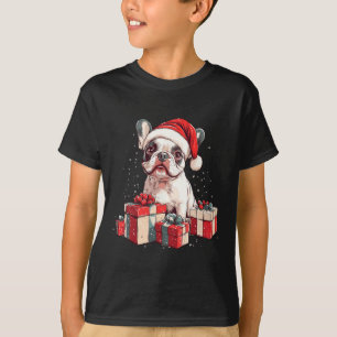 T-shirt Cute Frenchie Santa Hat Funny Noël French Bul
