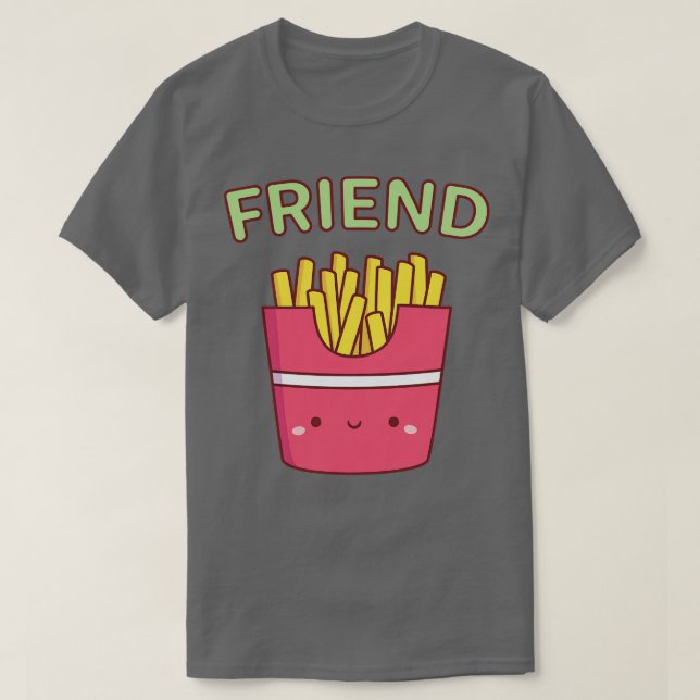 T-shirt Cute Friend Fries Best Friend Pair Doodle (Design devant)