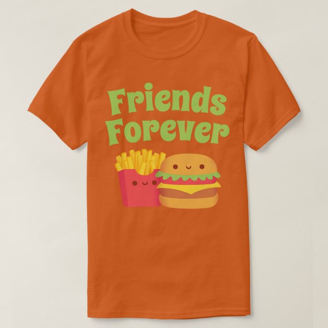 T-shirt Cute Fries et Burger amis pour toujours (Design devant)
