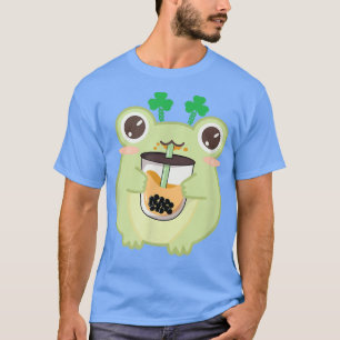 T-shirt Cute Frog Boba Tea Kids Teen Girl Kawaii Frog Love