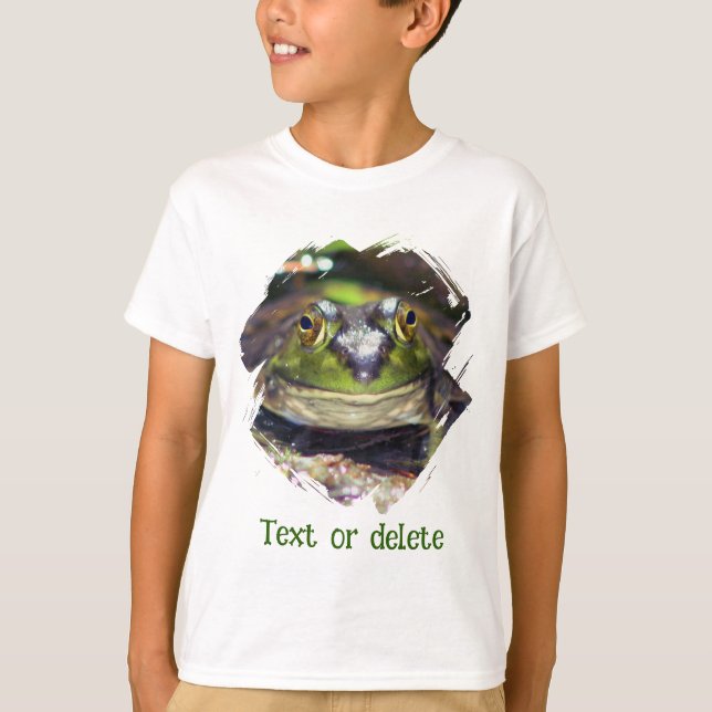 T-shirt Cute Frog Face Nature Personalized (Devant)