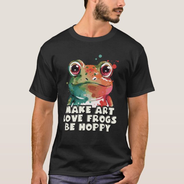 T-shirt Cute Frog Happy Pun (Devant)