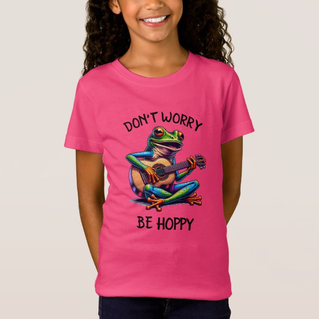 T-Shirt Cute Frog Jouer une guitare | Ne vous inquiétez pa (Devant)