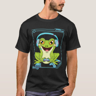 T-shirt Cute Frog Jouer Vidéo Jeu Drôle Gamer Frog Amph