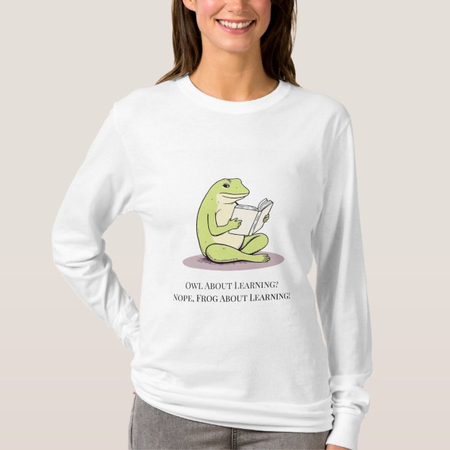 T-shirt Cute Frog Lecture Chemise Femme (Devant)