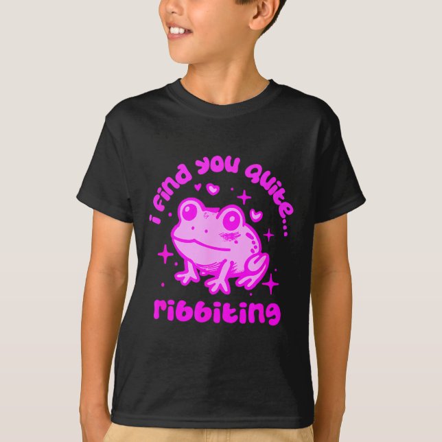 T-shirt Cute Frog Pun Ribbiting Frog Lovers Quote Design  (Devant)