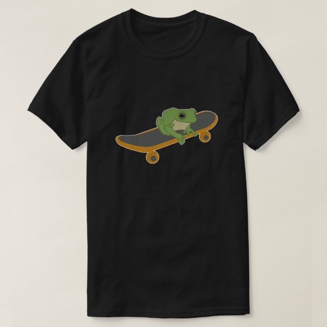 T-shirt Cute Frog sur skateboard (Design devant)