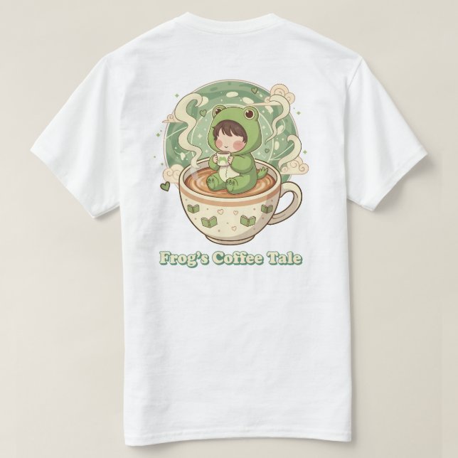 T-shirt Cute Froggy Coffee Tale Design (Design dos)