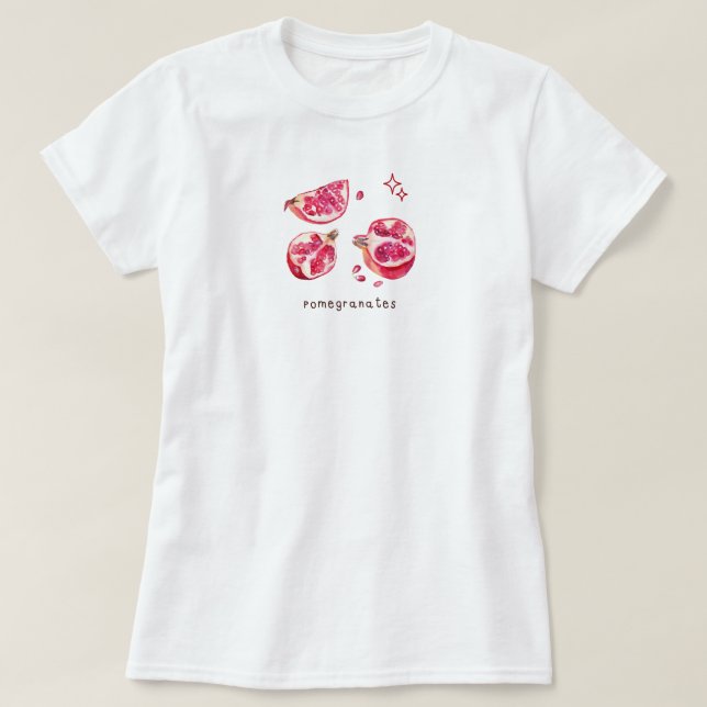 T-shirt Cute fruit aesthetic pomegranate pink  (Design devant)