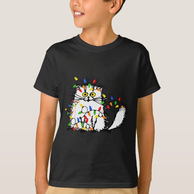 T-shirt Cute Funny Animal Lover Cat Christmas  (Devant)