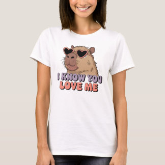T-shirt Cute & Funny Capybara Je Sais Que Vous M'Aimez