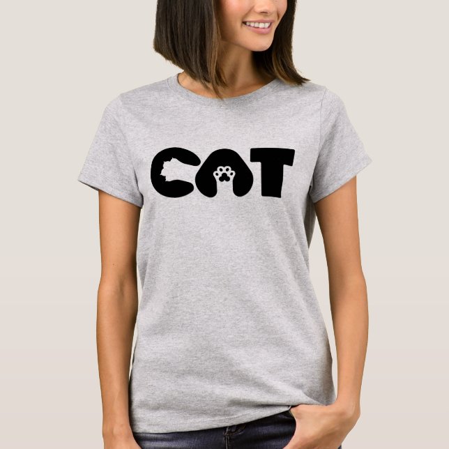 T-shirt Cute Funny CAT Typography Cat Lover Design (Devant)