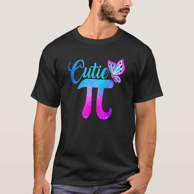 T-shirt Cute & Funny Cutie Pi Math Papillon à tarte en mat (Devant)