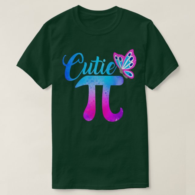 T-shirt Cute Funny Cutie Pi Math Pie Papillon Math Pun (Design devant)