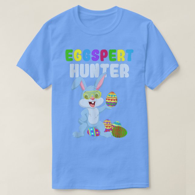 T-shirt Cute Funny Eggspert Hunter Boys Easter Rabbit Egg  (Design devant)