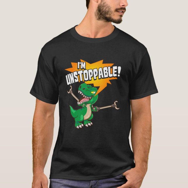 T-shirt Cute & Funny Je Suis Inarrêtable T-Rex Dinosaur Pu (Devant)