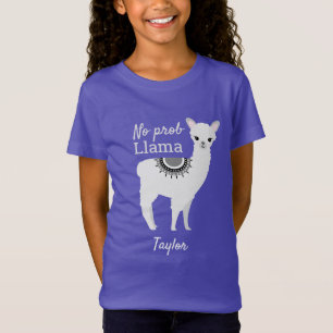 T-Shirt Cute Funny Personnalisé Sans Prob llama