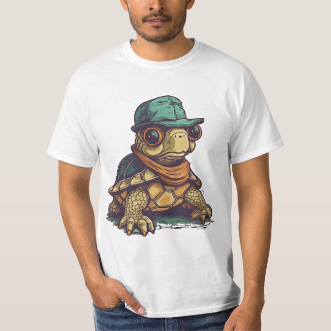 T-shirt Cute Funny Tortue adorable animal graphique (Devant)