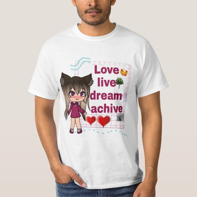 T-shirt Cute Gacha Fille amour (Devant)