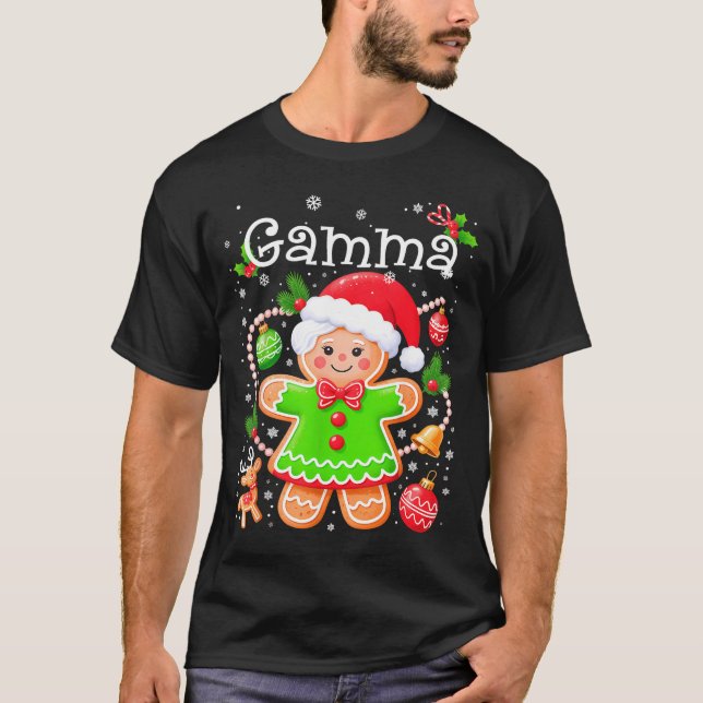 T-shirt Cute Gamma Gingerbread Family Matching Christmas C (Devant)