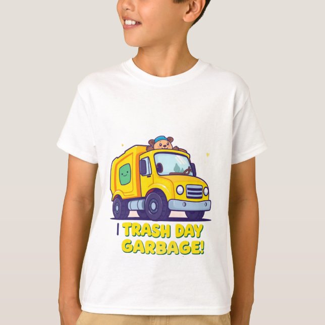 T-shirt Cute Garbage Truck Trash Truck  (Devant)