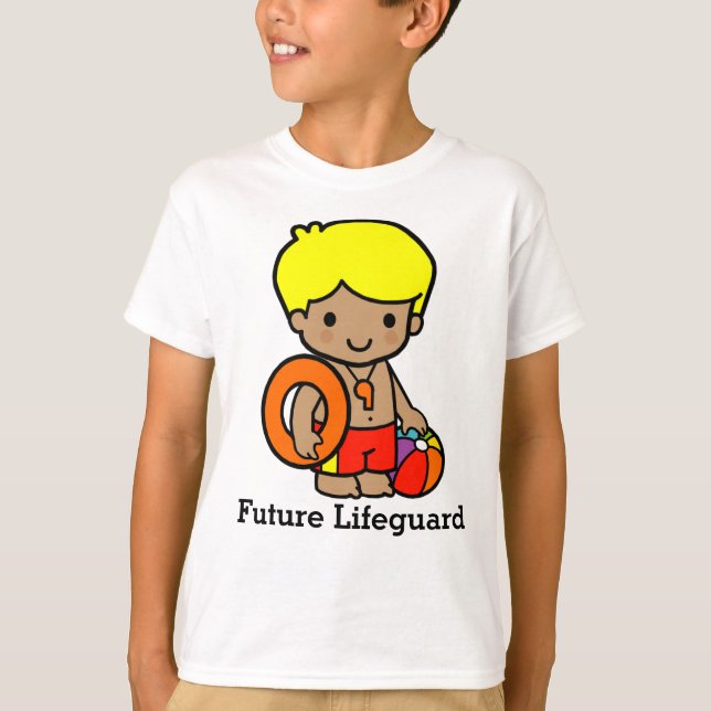 T-shirt Cute Gardien avec Lifesaver et Beach ball (Devant)