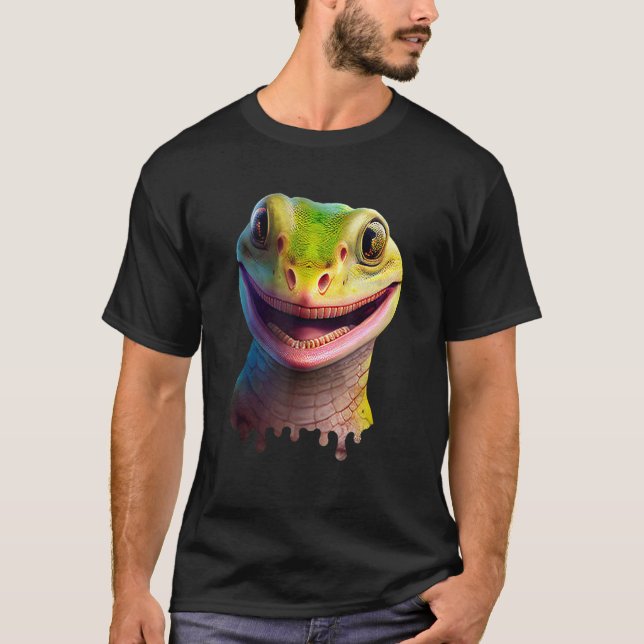 T-shirt Cute Gecko Wildlife Lizard (Devant)
