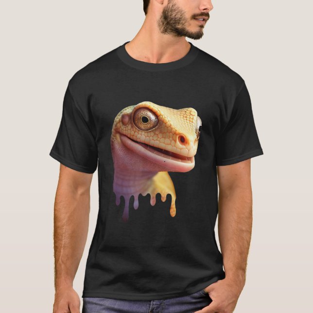 T-shirt Cute Gecko Wildlife Lizard (Devant)