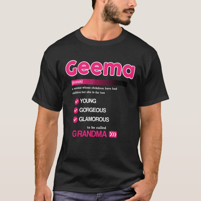 T-shirt Cute Geema Mother Grandma Matching Family  Mother  (Devant)