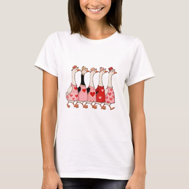 T-shirt Cute geese valentine  (Devant)