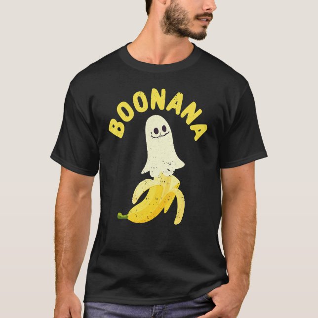 T-shirt Cute Ghost Banana Halloween Costume Spooky Scary B (Devant)
