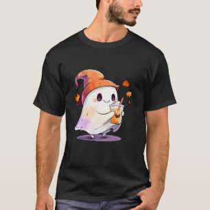 T-shirt Cute Ghost Boire Café Couple Halloween Café