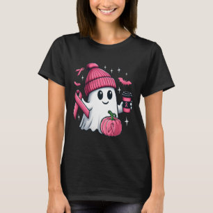 T-shirt Cute Ghost Boire Café Halloween Ghost Breast