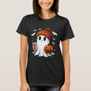T-shirt Cute Ghost Boire Café Halloween Ghost Café