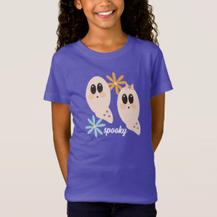T-Shirt Cute Ghost Ghoul Retro Super Floral