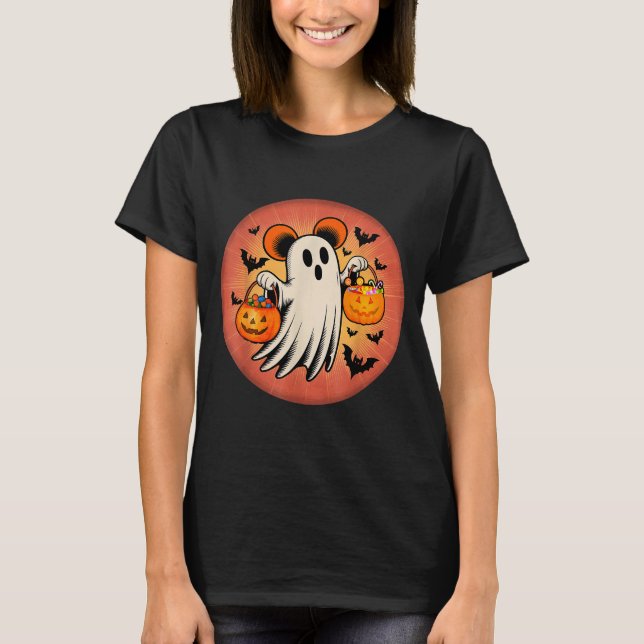 T-shirt Cute Ghost Halloween Candy Halloween Soky Season G (Devant)