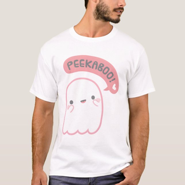 T-shirt Cute Ghost joue Peekaboo (Devant)