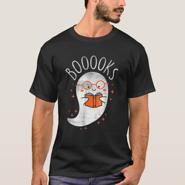 T-shirt Cute Ghost Livre de lecture École enseignant Funny (Devant)