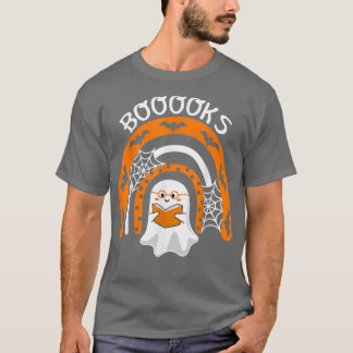 T-shirt Cute Ghost Teacher Rainbow Book Reading Top Hallow