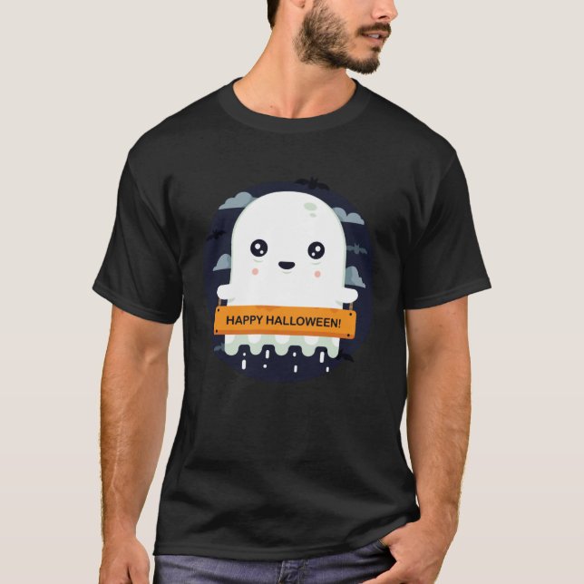 T-shirt Cute Ghost Trying to be Scary Halloween (Devant)