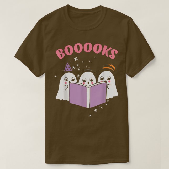 T-shirt Cute Ghosts Lecture Livre BoooksLire (Design devant)