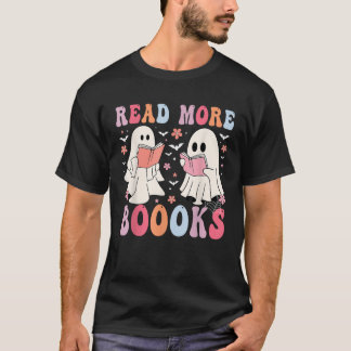 T-shirt Cute Ghosts Livres Lire Plus Livres Drôle Enseigna