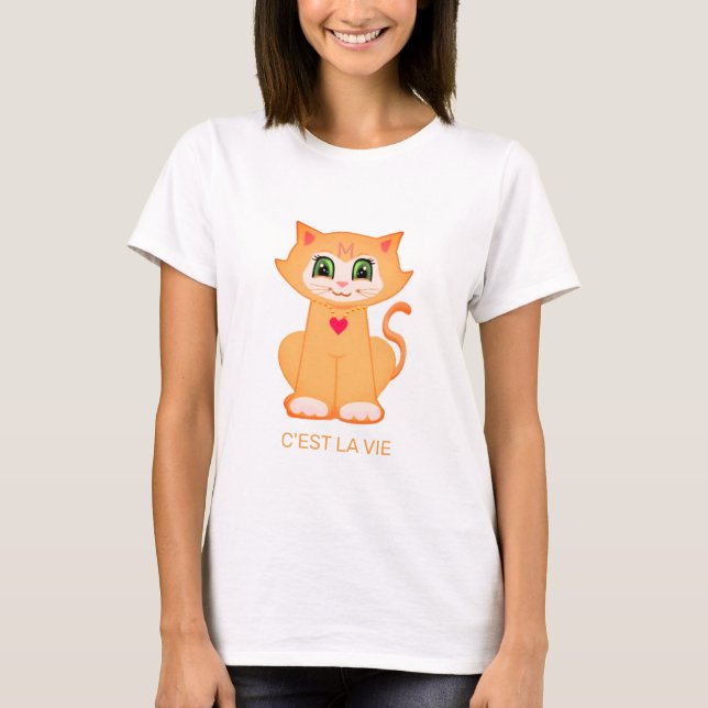 T-shirt Cute Ginger Kitty Chat personnalisé (Devant)