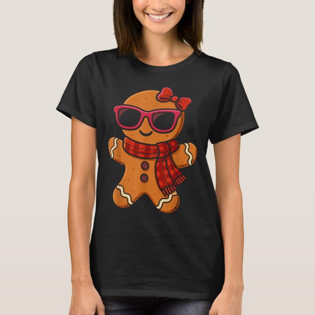 T-shirt Cute Gingerbread Christmas For Women Girls Xmas  (Devant)