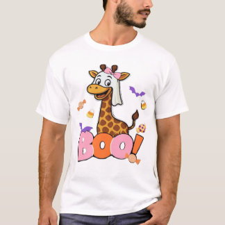 T-shirt Cute Giraffe Boo Fantôme, Animal de Halloween Effr