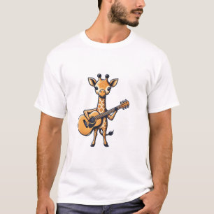 T-shirt Cute Giraffe Jouer Guitare Giraffes Musicien Musi