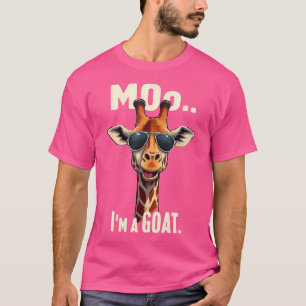 T-shirt Cute Giraffe Lover Moo Je Suis Une Chèvre Lunettes